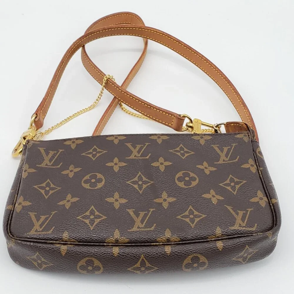 Louis Vuitton Pochette Accessoires Monogram Crossbody | LV Chain Shoulder Bag - Picture 5 of 16